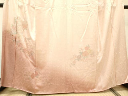 平和屋着物▼中国三大刺繍　スワトウ刺繍　汕頭刺繍　相良刺繍　総刺繍　訪問着　御所車菊文　暈し染め　正絹　逸品　DABF2973fe