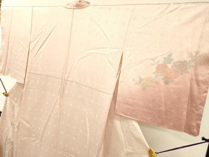 平和屋着物▼中国三大刺繍　スワトウ刺繍　汕頭刺繍　相良刺繍　総刺繍　訪問着　御所車菊文　暈し染め　正絹　逸品　DABF2973fe