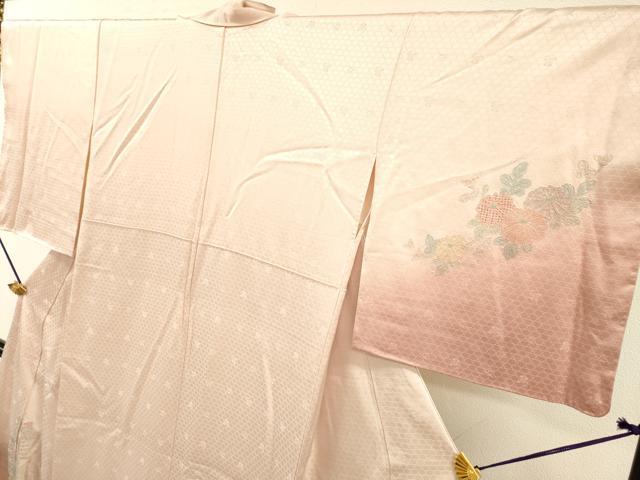 平和屋着物▼中国三大刺繍　スワトウ刺繍　汕頭刺繍　相良刺繍　総刺繍　訪問着　御所車菊文　暈し染め　正絹　逸品　DABF2973fe
