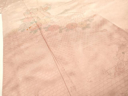 平和屋着物▼中国三大刺繍　スワトウ刺繍　汕頭刺繍　相良刺繍　総刺繍　訪問着　御所車菊文　暈し染め　正絹　逸品　DABF2973fe