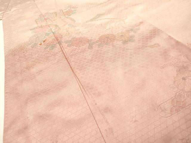 平和屋着物▼中国三大刺繍　スワトウ刺繍　汕頭刺繍　相良刺繍　総刺繍　訪問着　御所車菊文　暈し染め　正絹　逸品　DABF2973fe