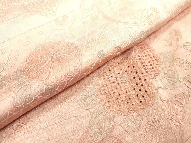 平和屋着物▼中国三大刺繍　スワトウ刺繍　汕頭刺繍　相良刺繍　総刺繍　訪問着　御所車菊文　暈し染め　正絹　逸品　DABF2973fe