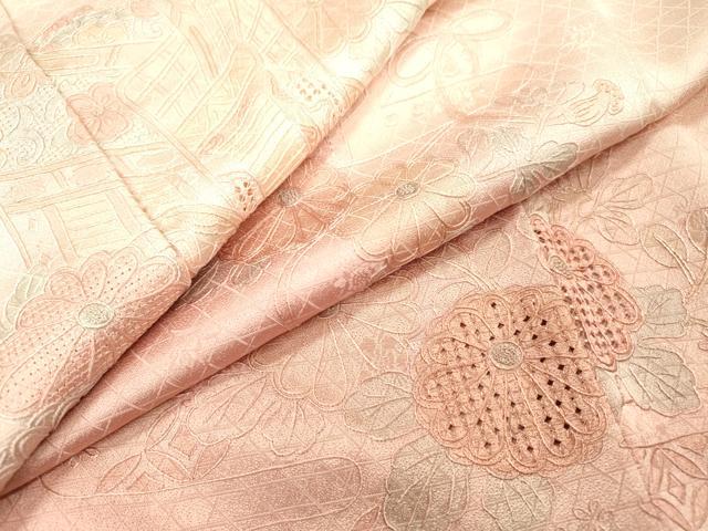 平和屋着物▼中国三大刺繍　スワトウ刺繍　汕頭刺繍　相良刺繍　総刺繍　訪問着　御所車菊文　暈し染め　正絹　逸品　DABF2973fe