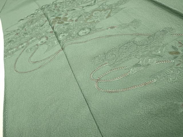 平和屋着物▼中国三大刺繍　スワトウ刺繍　汕頭刺繍　総刺繍　訪問着　正倉院霞花文　正絹　逸品　DABF2974fe