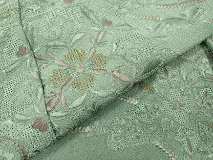 平和屋着物▼中国三大刺繍　スワトウ刺繍　汕頭刺繍　総刺繍　訪問着　正倉院霞花文　正絹　逸品　DABF2974fe