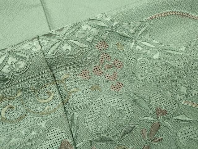 平和屋着物▼中国三大刺繍　スワトウ刺繍　汕頭刺繍　総刺繍　訪問着　正倉院霞花文　正絹　逸品　DABF2974fe