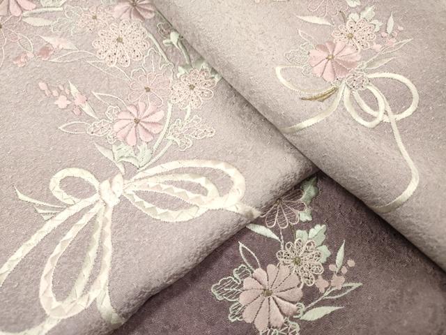 平和屋着物▼中国三大刺繍　スワトウ刺繍　汕頭刺繍　総刺繍　訪問着　草花文　暈し染め　金糸　正絹　逸品　DABF2975fe