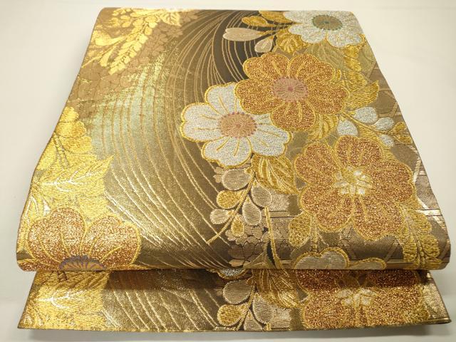 平和屋着物▼六通柄袋帯　辻が花　金銀糸　正絹　逸品　DABF2984fe