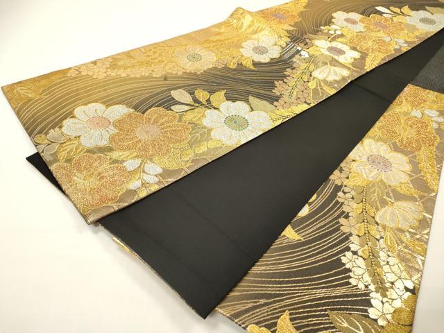 平和屋着物▼六通柄袋帯　辻が花　金銀糸　正絹　逸品　DABF2984fe