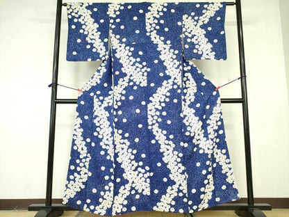 平和屋着物■上質な小紋 菊 正絹 逸品 DABF3003op
