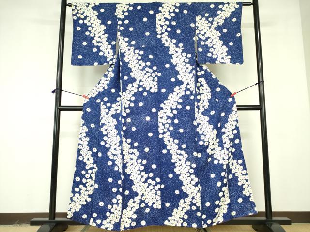平和屋着物■上質な小紋 菊 正絹 逸品 DABF3003op