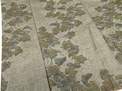 平和屋着物■上質な紬 蔦の葉文 正絹 逸品 DABF3005op