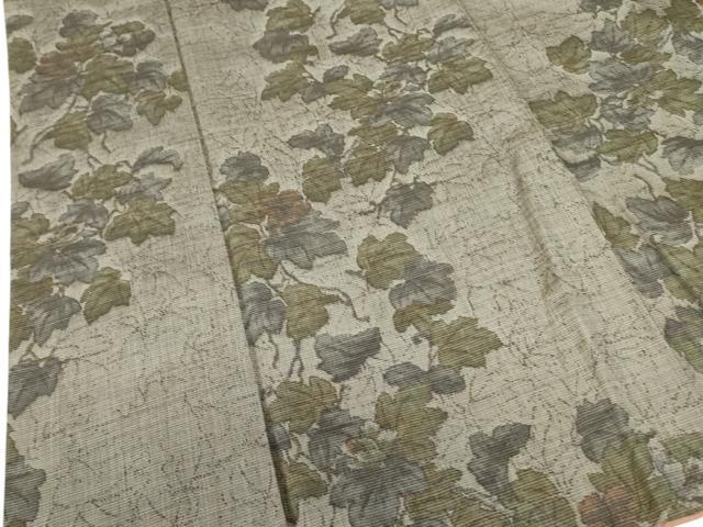 平和屋着物■上質な紬 蔦の葉文 正絹 逸品 DABF3005op