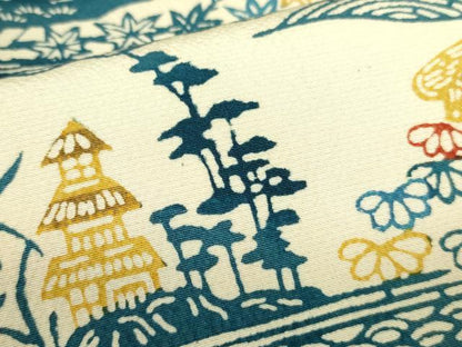 平和屋着物■上質な小紋 型染 流水花鳥文 正絹 逸品 DABF3006op