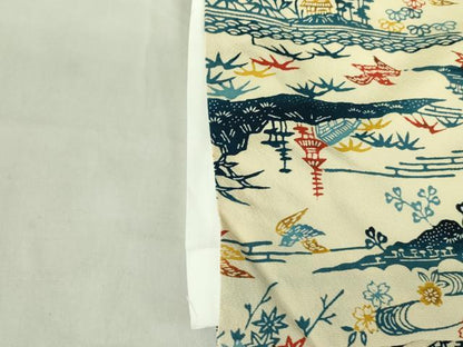 平和屋着物■上質な小紋 型染 流水花鳥文 正絹 逸品 DABF3006op