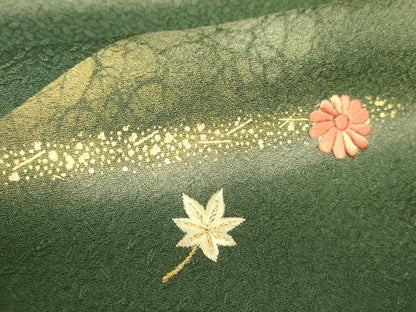 平和屋着物■訪問着　駒刺繍　風景花文　暈し染　金彩　正絹　逸品　DABF3007op