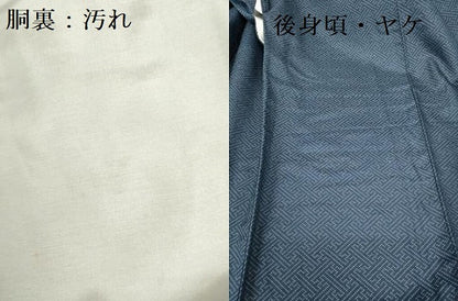 平和屋着物■上質な紬 紗綾型文様 正絹 逸品 未使用 DABF3012op