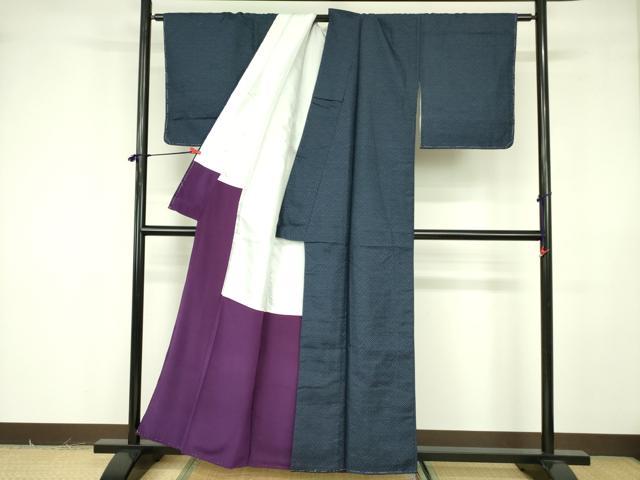 平和屋着物■上質な紬 紗綾型文様 正絹 逸品 未使用 DABF3012op