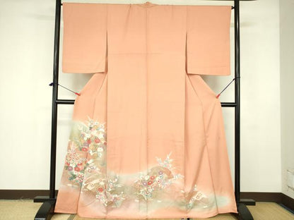 平和屋着物■色留訪問着 扇面花文 暈し染 金彩 正絹 逸品 DABF3014op
