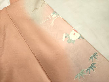 平和屋着物■色留訪問着 扇面花文 暈し染 金彩 正絹 逸品 DABF3014op