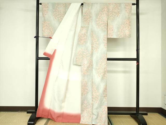 平和屋着物■上質な紬 草葉文 正絹 逸品 未使用 DABF3017op
