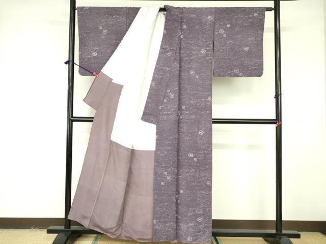 平和屋着物■上質な小紋 紬地 ろうけつ染 椿 正絹 逸品 DABF3018op