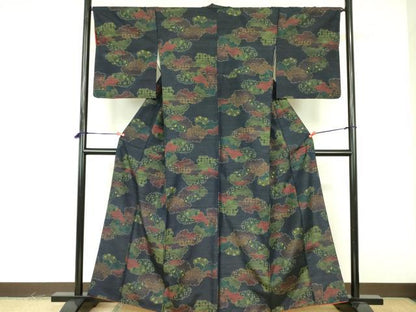 平和屋着物■上質な紬 吉祥雲文 正絹 逸品 DABF3019op