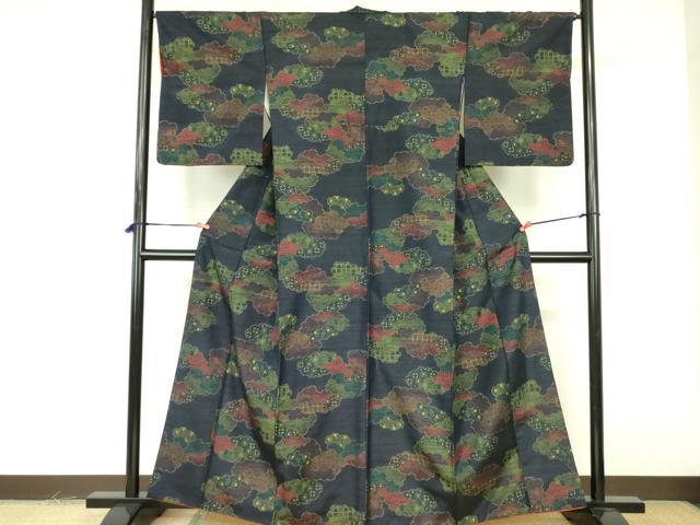 平和屋着物■上質な紬 吉祥雲文 正絹 逸品 DABF3019op