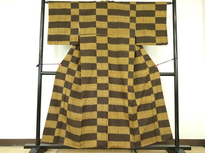 平和屋着物■上質な紬 横段文 正絹 逸品 DABF3021op