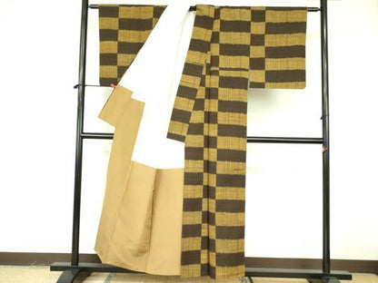 平和屋着物■上質な紬 横段文 正絹 逸品 DABF3021op