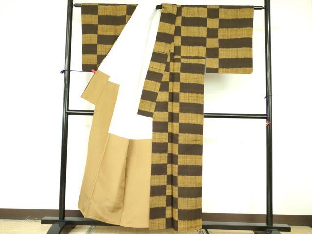 平和屋着物■上質な紬 横段文 正絹 逸品 DABF3021op