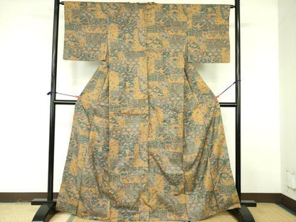 平和屋着物■本場染大島紬 草花 正絹 逸品 DABF3023op