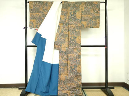 平和屋着物■本場染大島紬 草花 正絹 逸品 DABF3023op