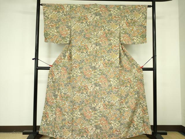 平和屋着物■上質な小紋 吉祥花文 正絹 逸品 DABF3025op