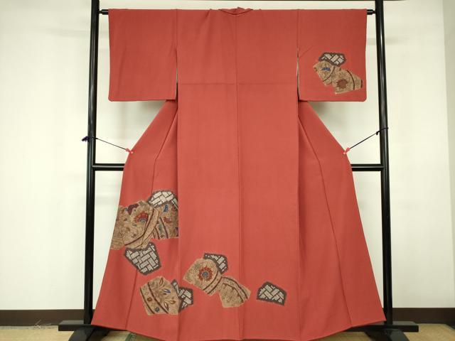平和屋着物■訪問着 絞り 更紗花文 金彩 正絹 逸品 DABF3030op