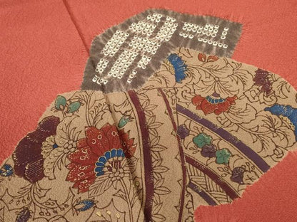 平和屋着物■訪問着 絞り 更紗花文 金彩 正絹 逸品 DABF3030op