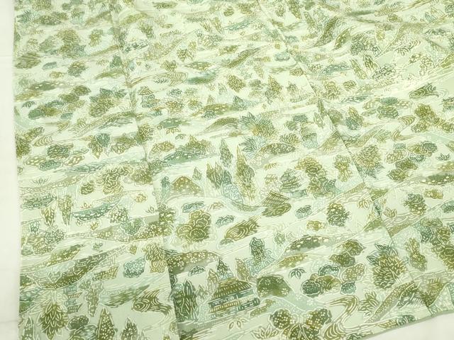 平和屋着物■上質な小紋 型染 風景文 正絹 逸品 DABF3031op