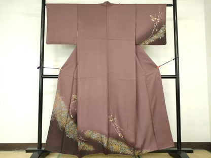 平和屋着物■訪問着 扇面花文 暈し染め 金銀彩 正絹 逸品 DABF3033op