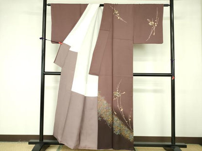 平和屋着物■訪問着 扇面花文 暈し染め 金銀彩 正絹 逸品 DABF3033op