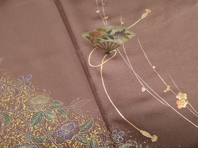 平和屋着物■訪問着 扇面花文 暈し染め 金銀彩 正絹 逸品 DABF3033op