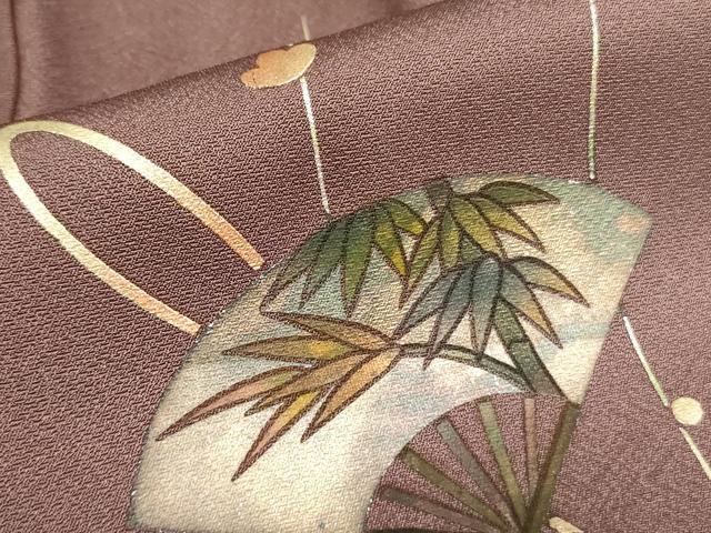 平和屋着物■訪問着 扇面花文 暈し染め 金銀彩 正絹 逸品 DABF3033op