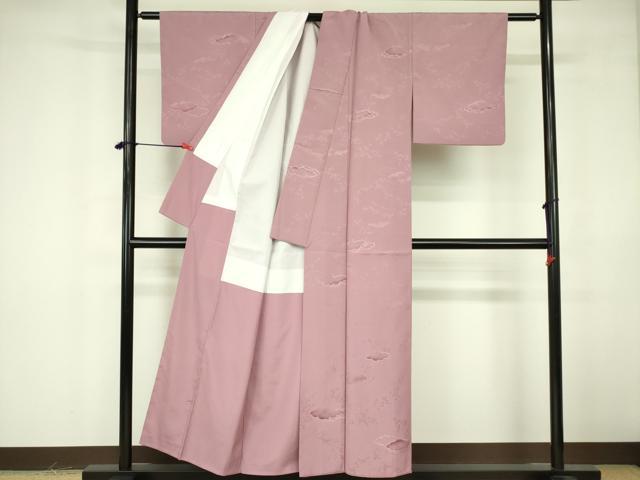 平和屋着物■小紋 地紋起こし 笹の葉雲文 洗える着物 DABF3035op