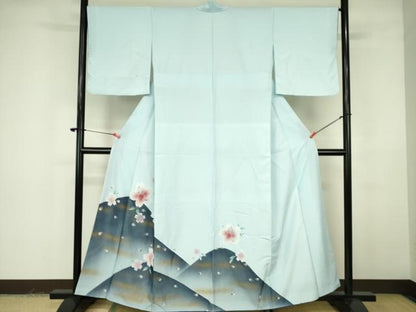 平和屋着物■訪問着 舞桜文 暈し染め 洗える着物 DABF3037op