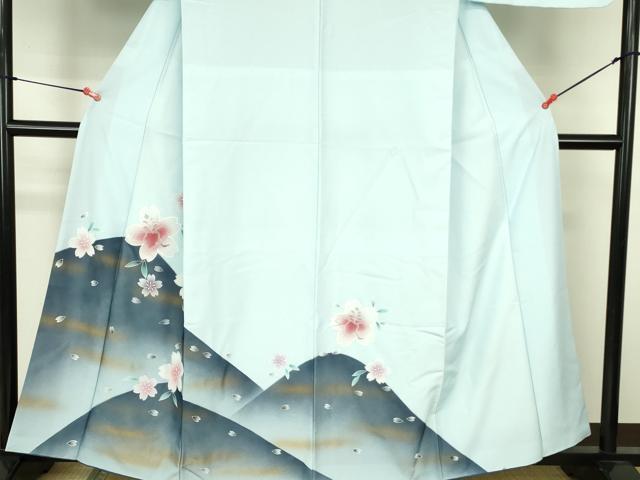 平和屋着物■訪問着 舞桜文 暈し染め 洗える着物 DABF3037op