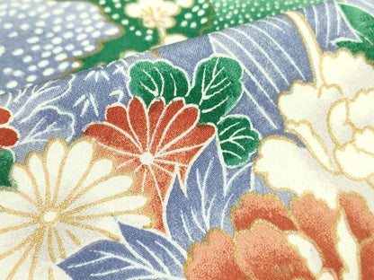 平和屋着物■黒留袖 駒刺繍 風景花文 金彩 洗える着物 DABF3039op