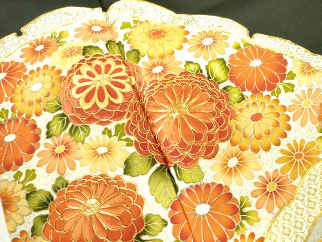 平和屋着物■豪華黒留袖 駒刺繍 菊 牡丹 金彩 正絹 逸品 DABF3041op