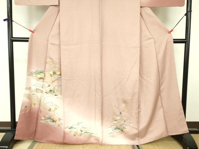 平和屋着物■訪問着 風景花文 暈し染め 金彩 やまと誂製 正絹 逸品 未使用 DABF3046op