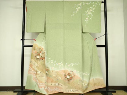 平和屋着物■訪問着　草花文　暈し染め　金彩　正絹　逸品　DABF3047op