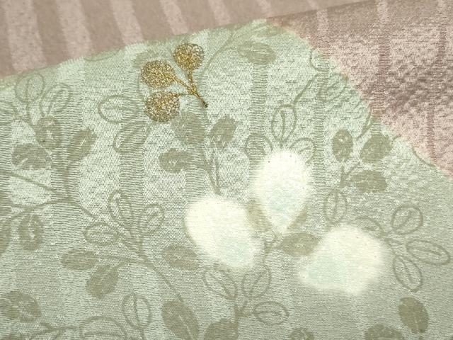 平和屋着物■訪問着　草葉文　萩　金糸　正絹　逸品　DABF3049op