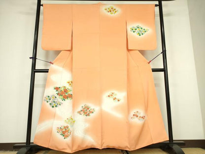 平和屋着物■訪問着 流水草花文 暈し染め 金彩 正絹 逸品 DABF3051op